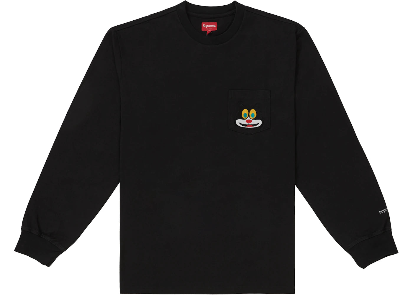 Supreme Cat L/S Pocket Tee Black