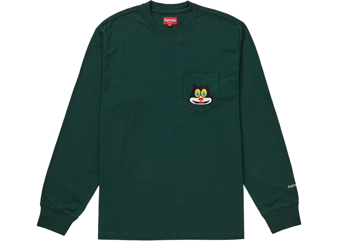 Supreme Cat L/S Pocket Tee Dark Green