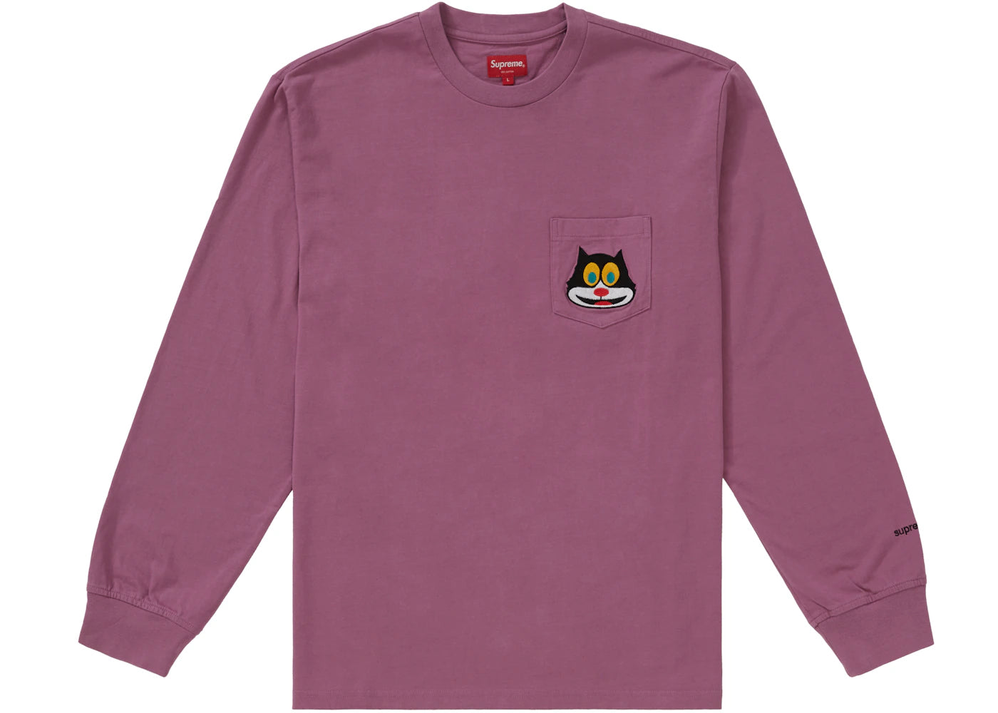 Supreme Cat L/S Pocket Tee Mauve