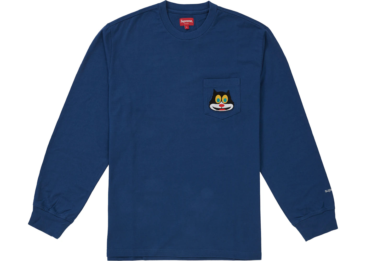 Supreme Cat L/S Pocket Tee Navy