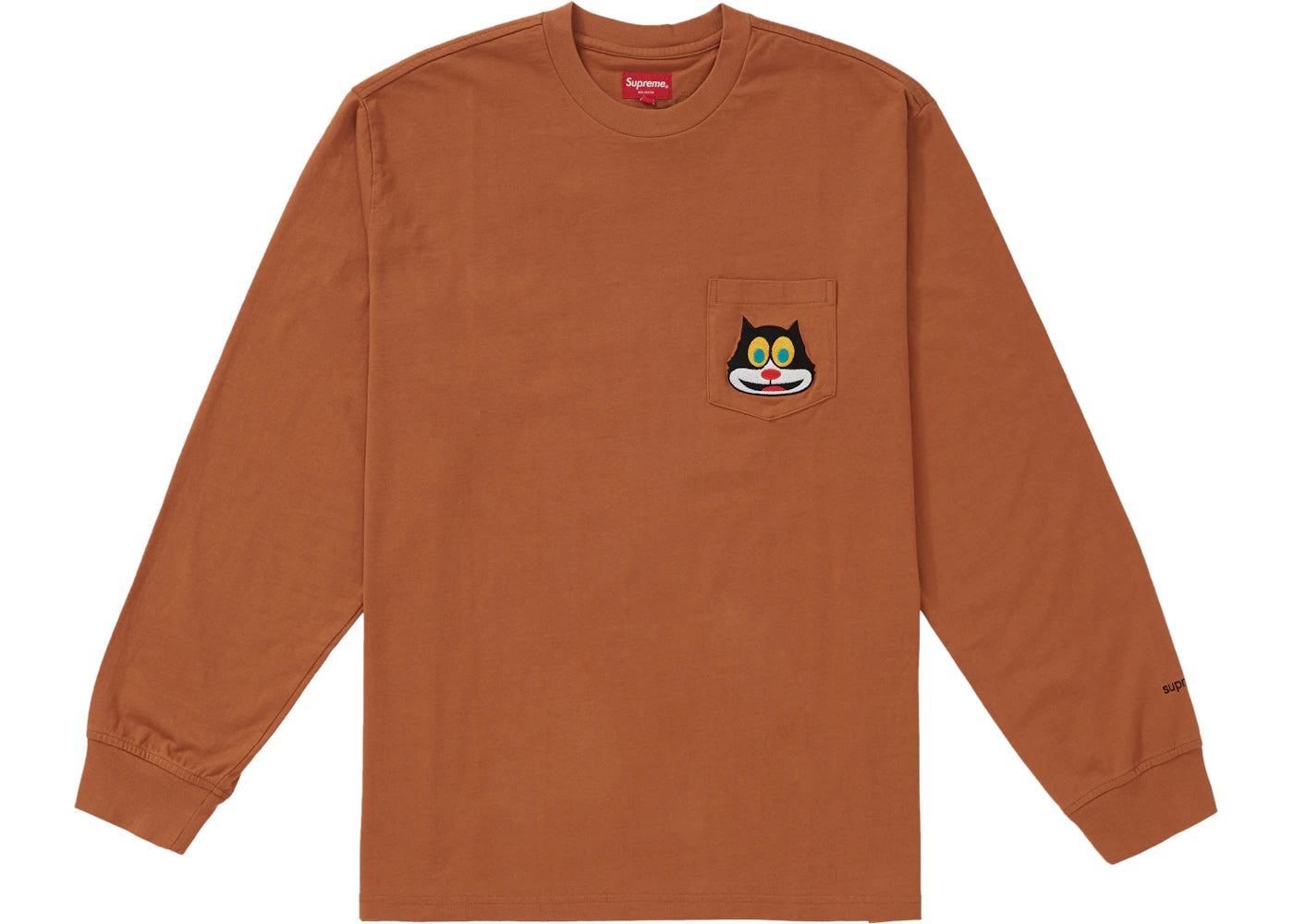 Supreme Cat L/S Pocket Tee Rust