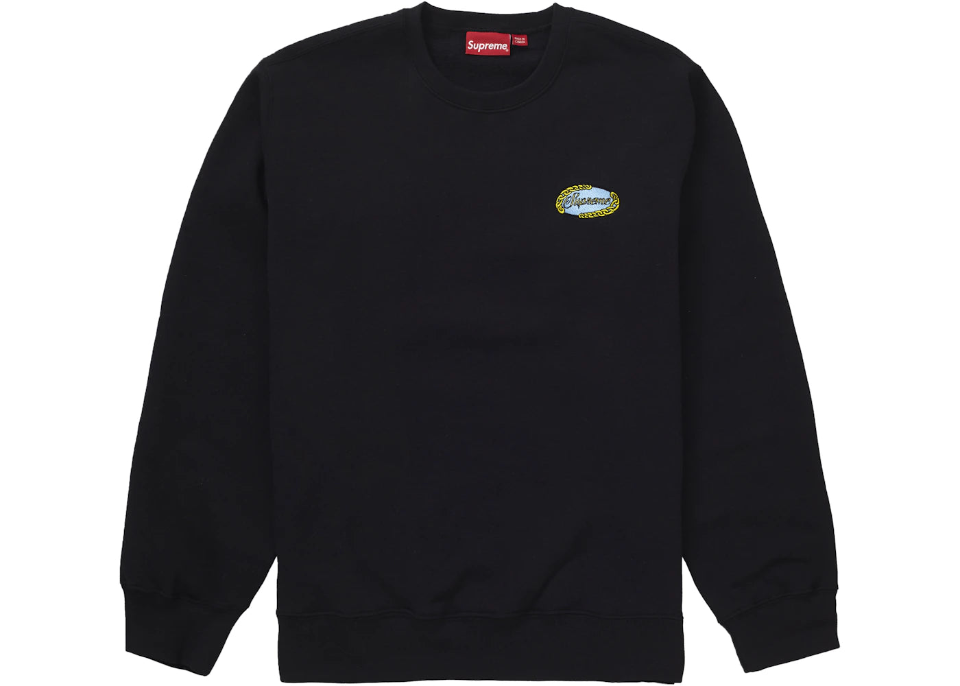 Supreme Chain Logo Crewneck Black