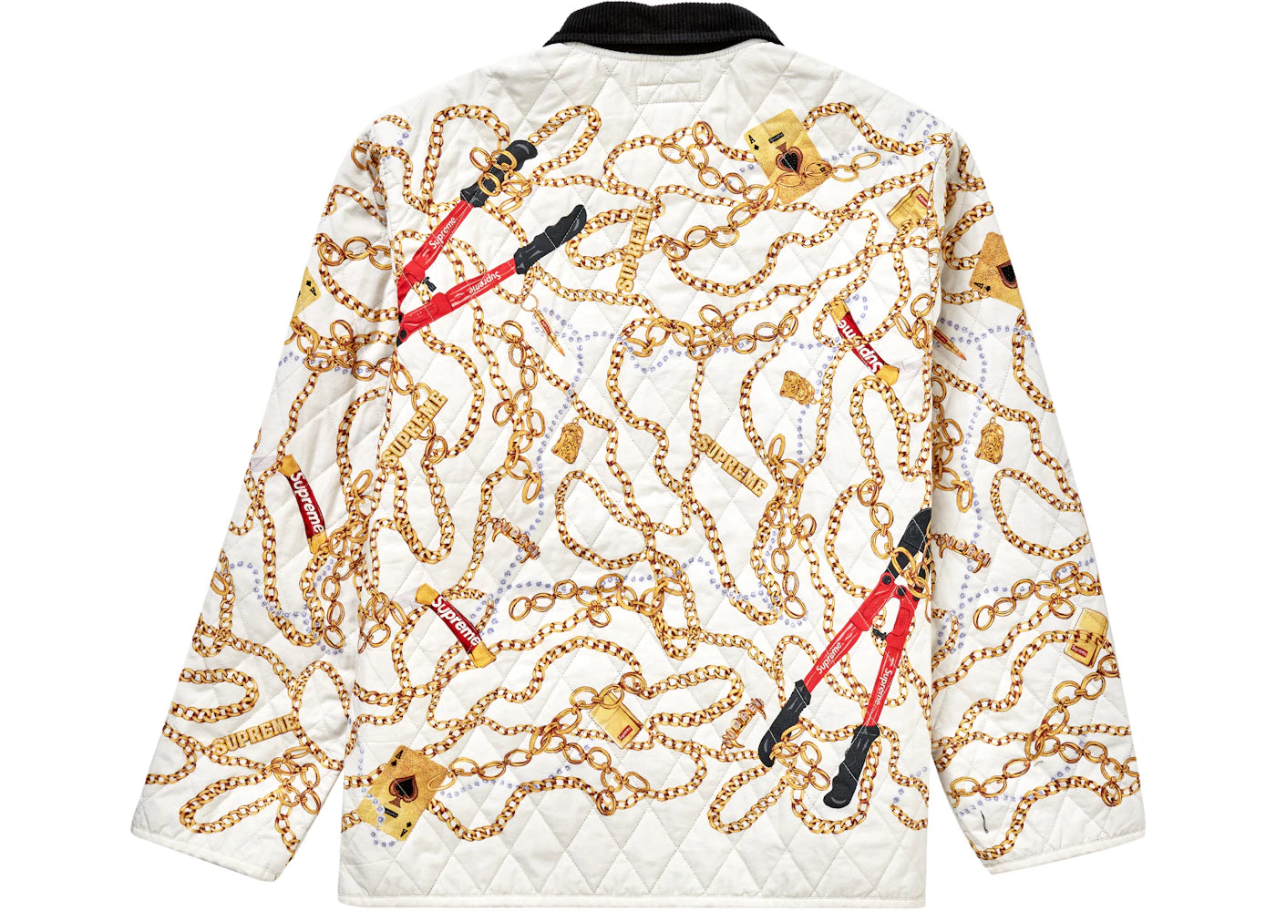 Supreme Chains Quilted Jacket White