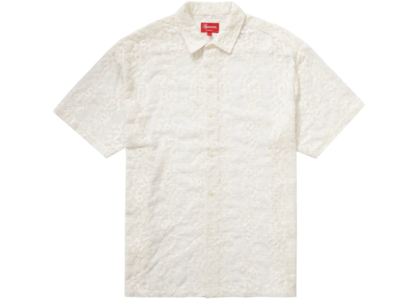 Supreme Chainstitch Chiffon S/S Shirt White