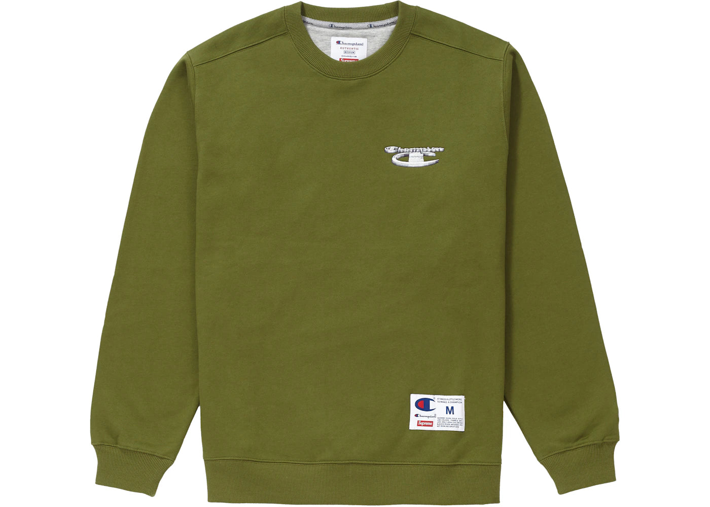 Supreme Champion 3D Metallic Crewneck Olive