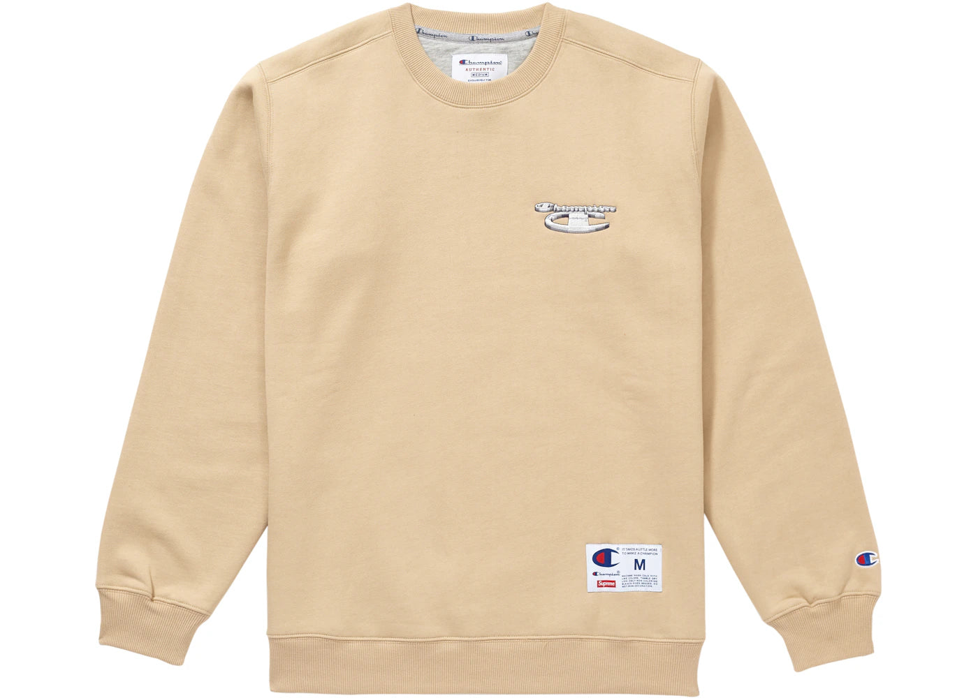 Supreme Champion 3D Metallic Crewneck Tan