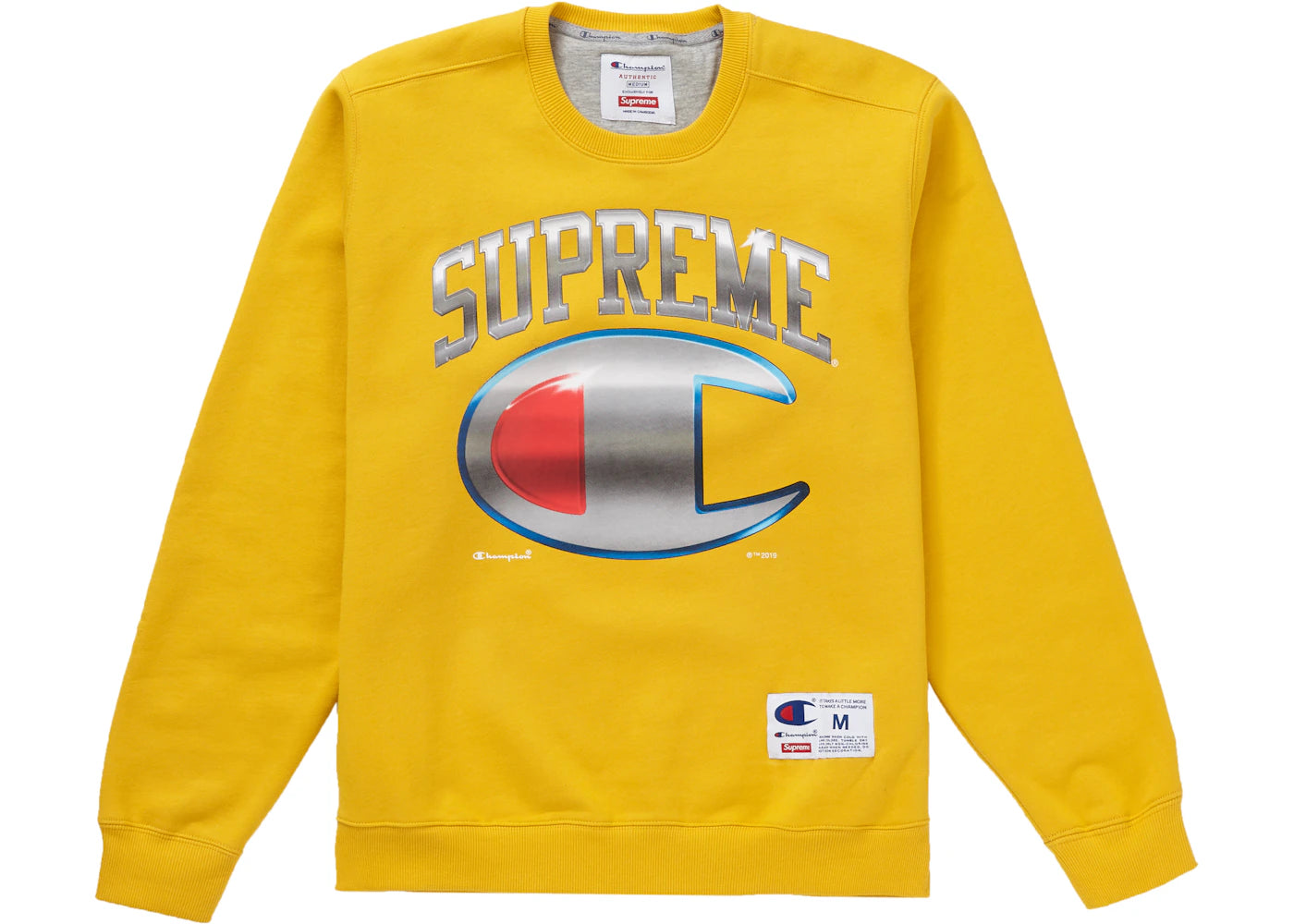 Supreme Champion Chrome Crewneck Gold