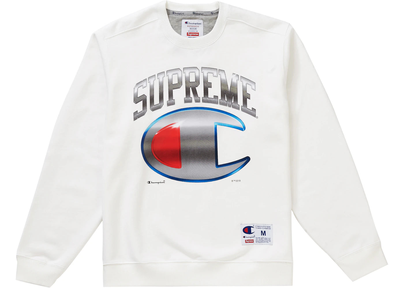 Supreme Champion Chrome Crewneck White