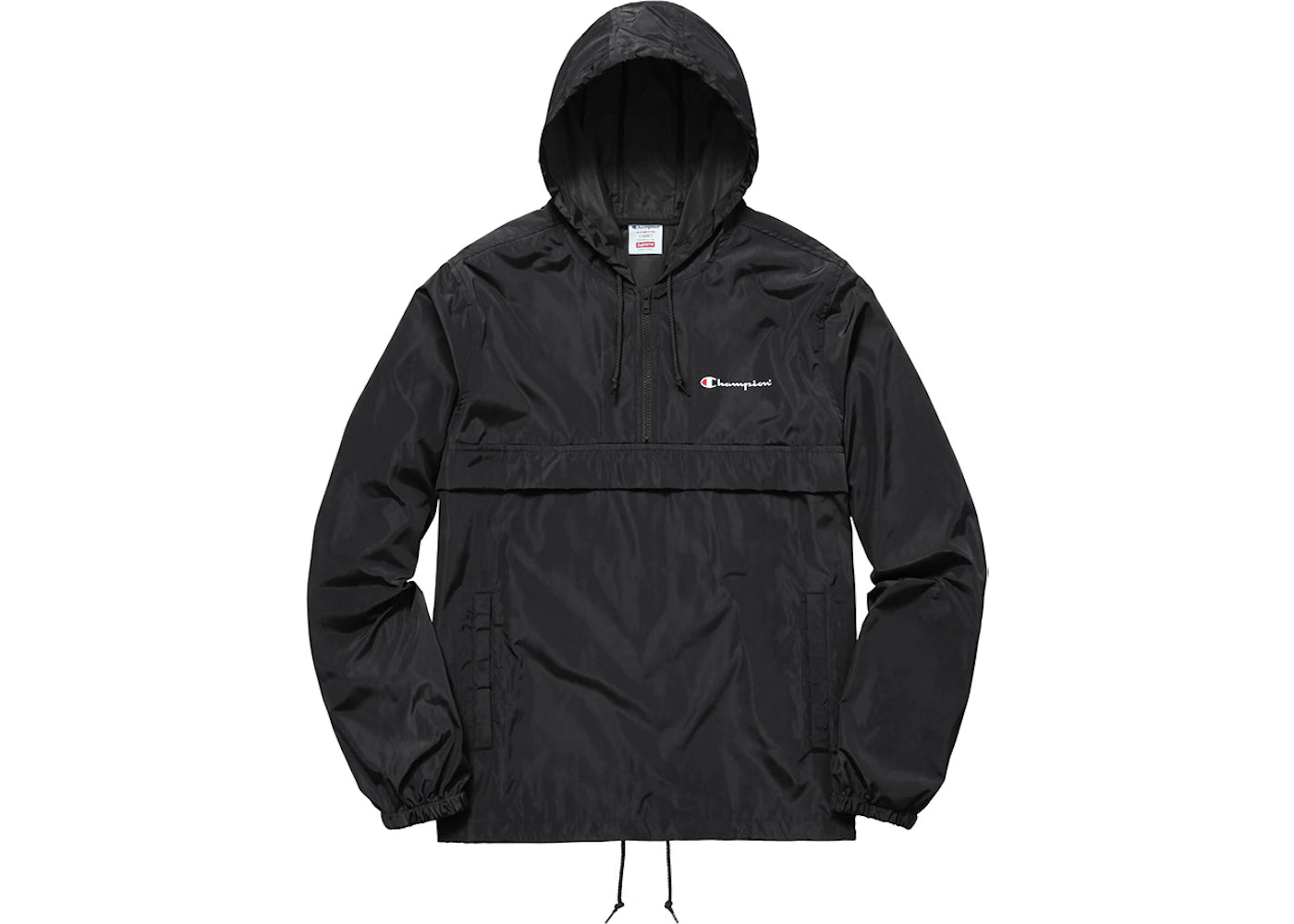 Supreme Champion Half Zip Windbreaker Black