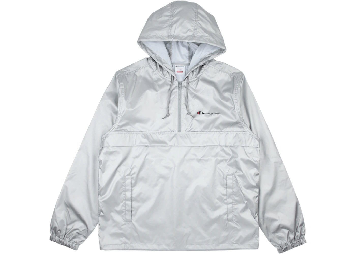 Supreme Champion Half Zip Windbreaker Metallic Sliver