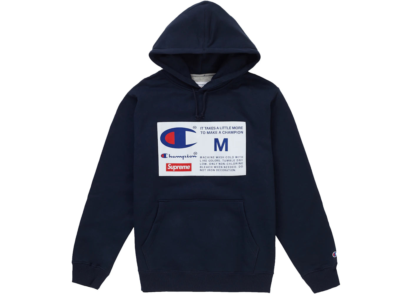 Supreme Champion Label Hooded Sweatshirt Navy