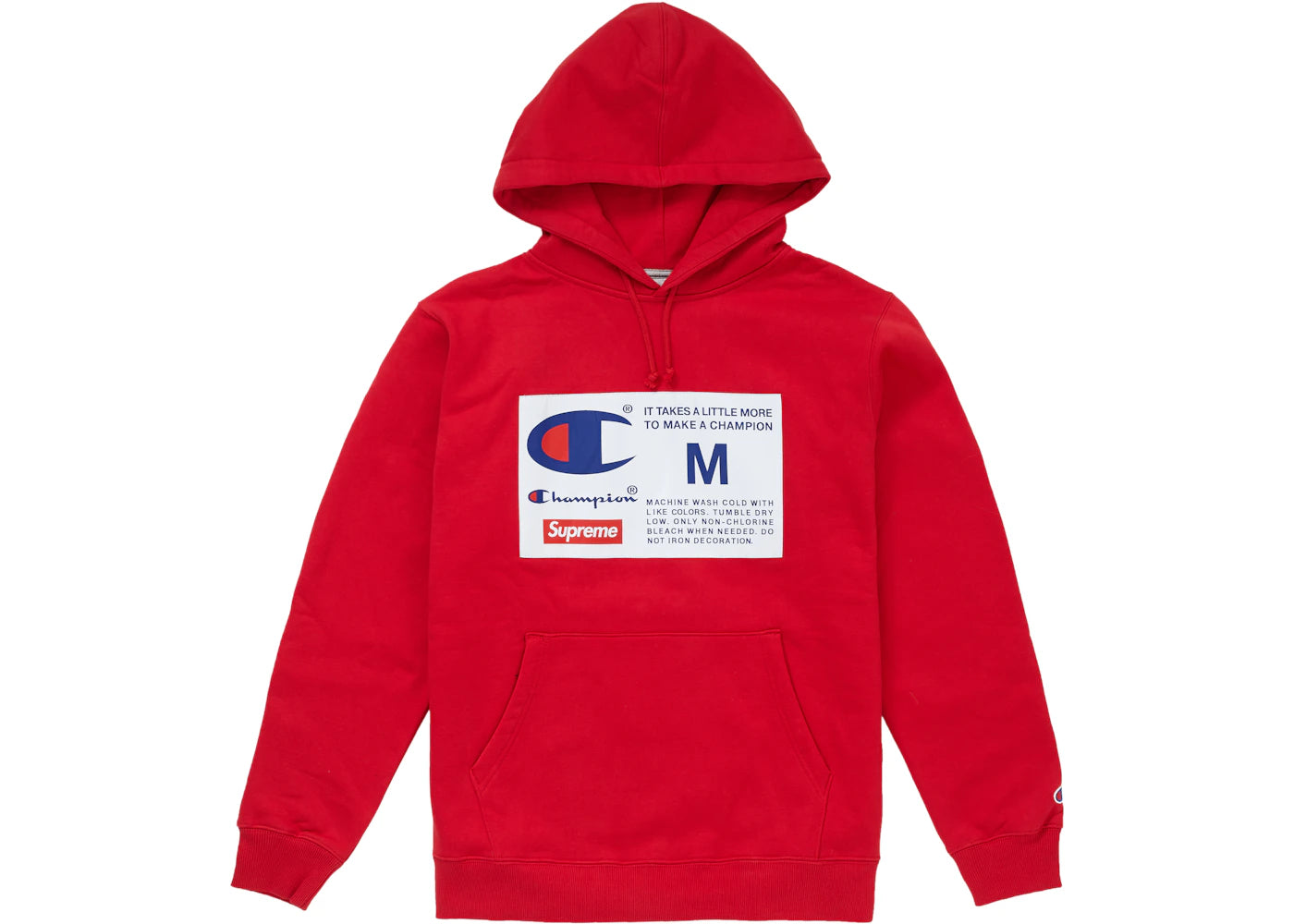 Supreme Champion Label Hooded Sweatshirt Red