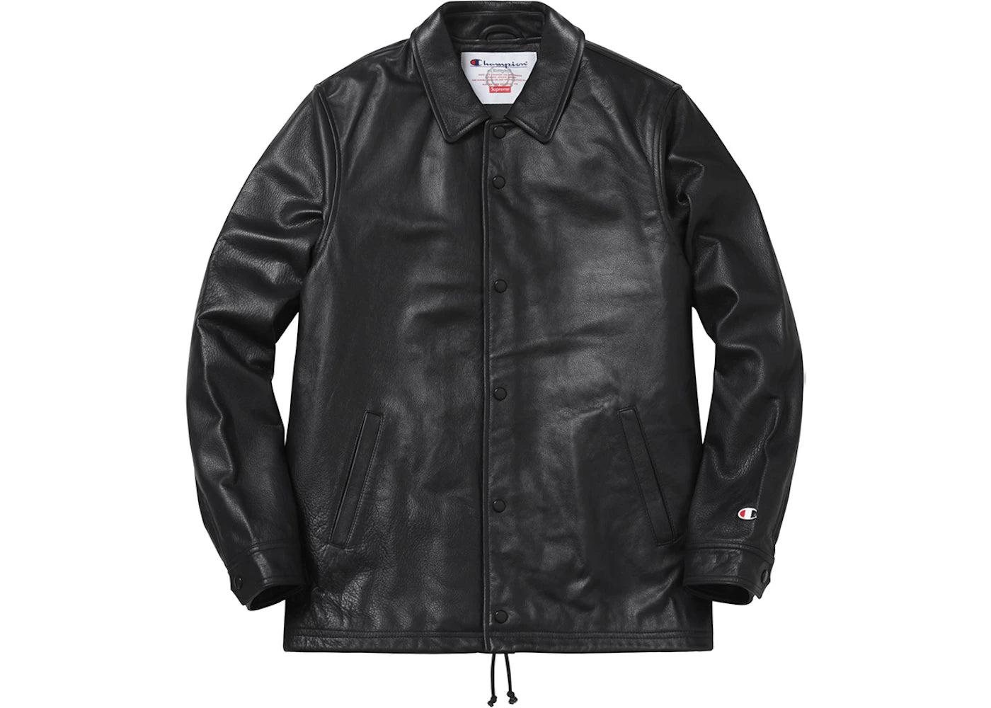 Supreme Champion Leather Coaches Jacket Black