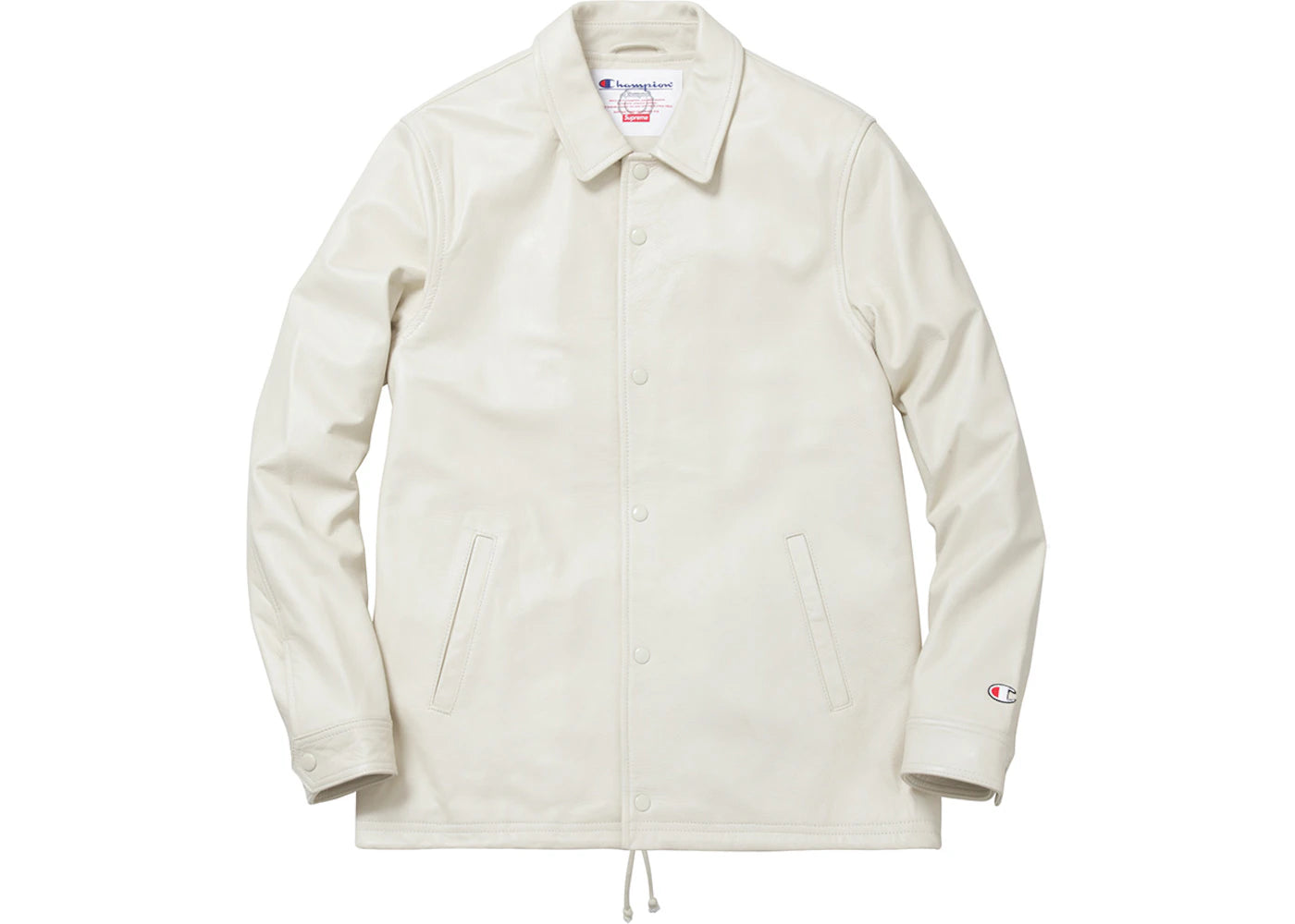 Supreme Champion Leather Coaches Jacket White