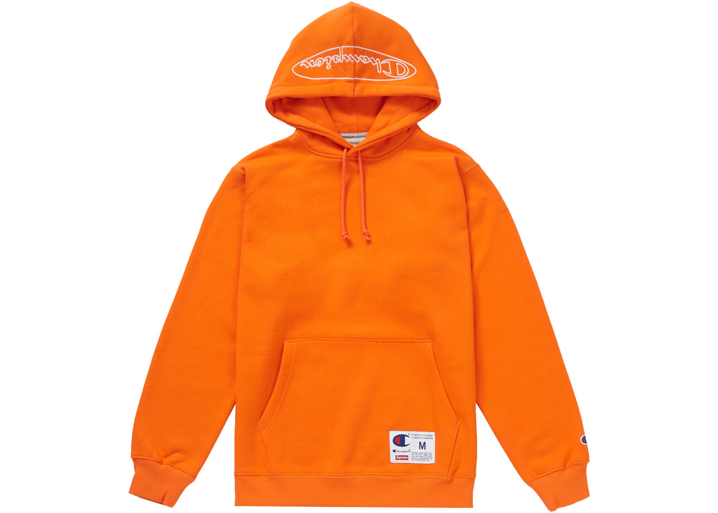 Supreme Champion Outline Hooded Sweatshirt Orange