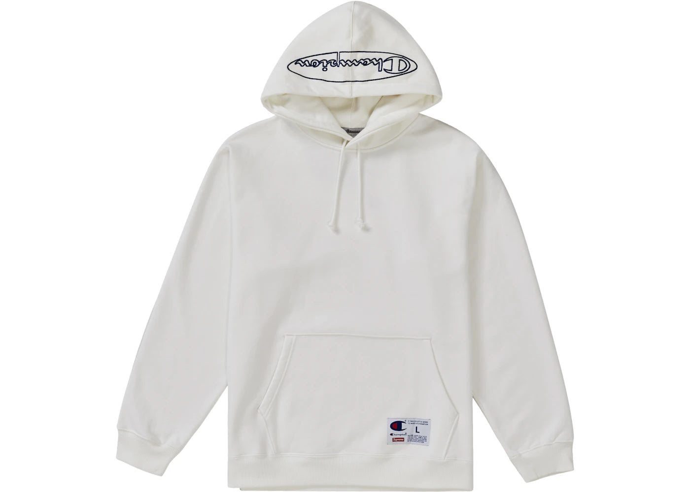 Supreme Champion Outline Hooded Sweatshirt White