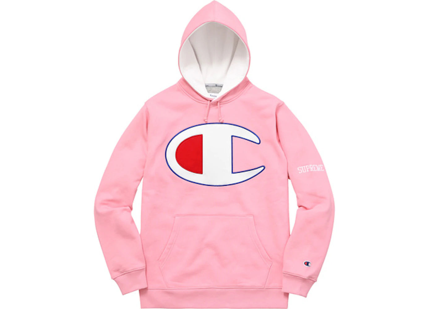 Supreme Champion Satin Logo Hoodie Pink