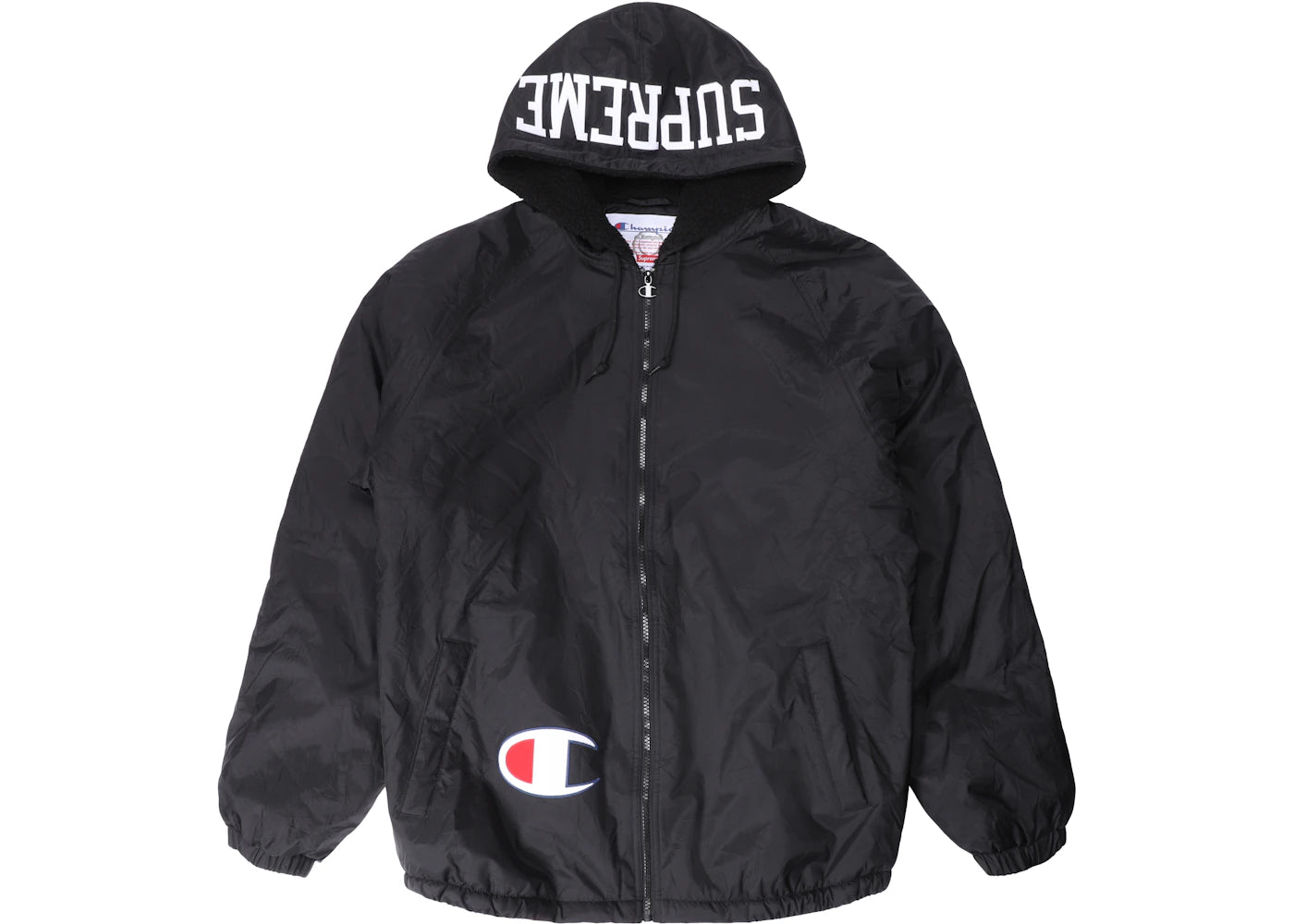 Supreme Champion Sherpa Lined Hooded Jacket Black