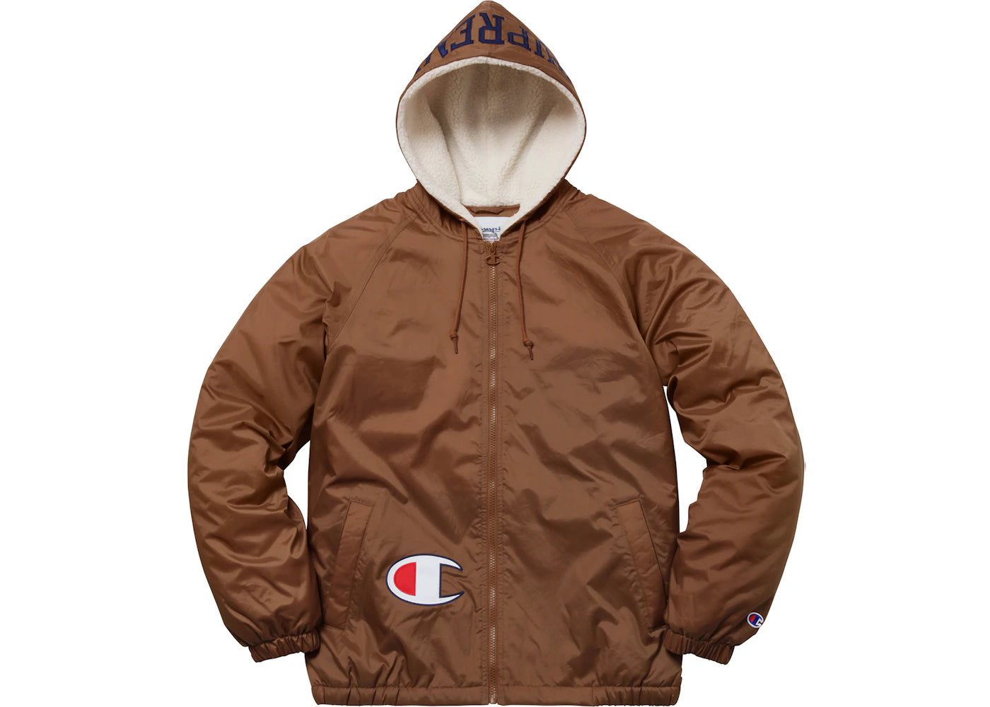 Supreme Champion Sherpa Lined Hooded Jacket Brown