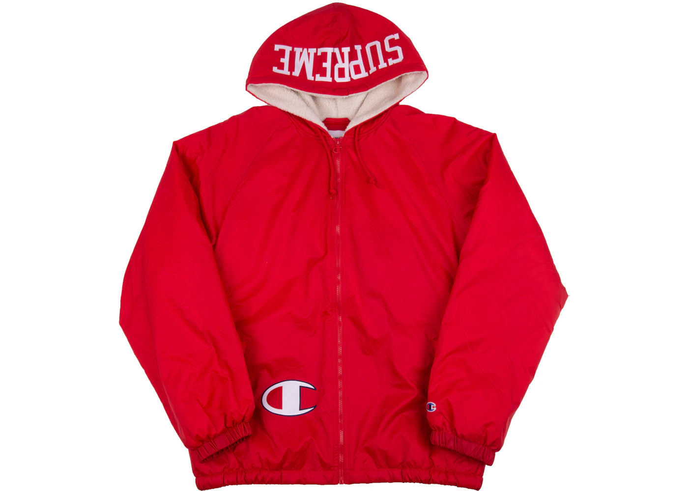 Supreme Champion Sherpa Lined Hooded Jacket Red