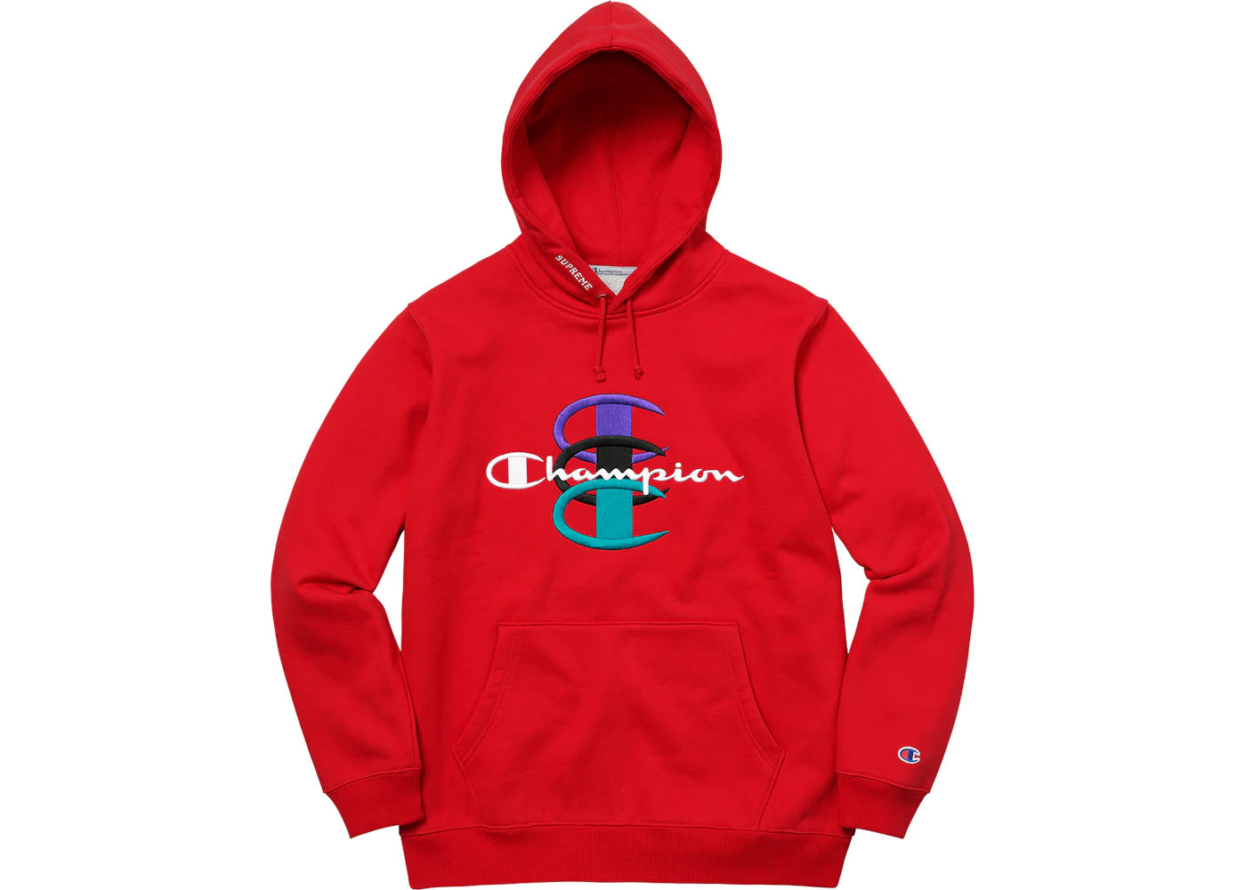 Supreme Champion Stacked C Hooded Sweatshirt Red