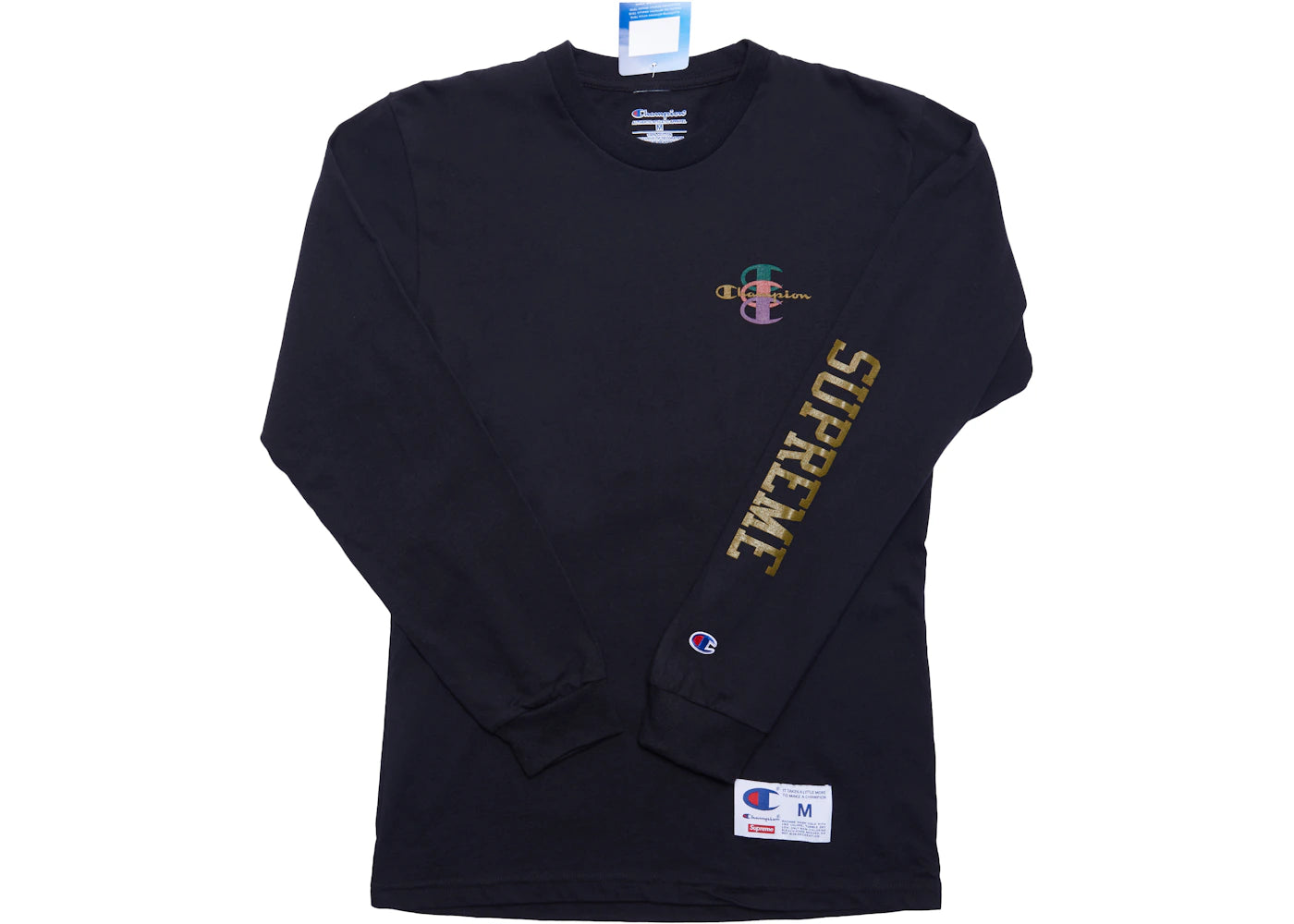 Supreme Champion Stacked C L/S Tee Black