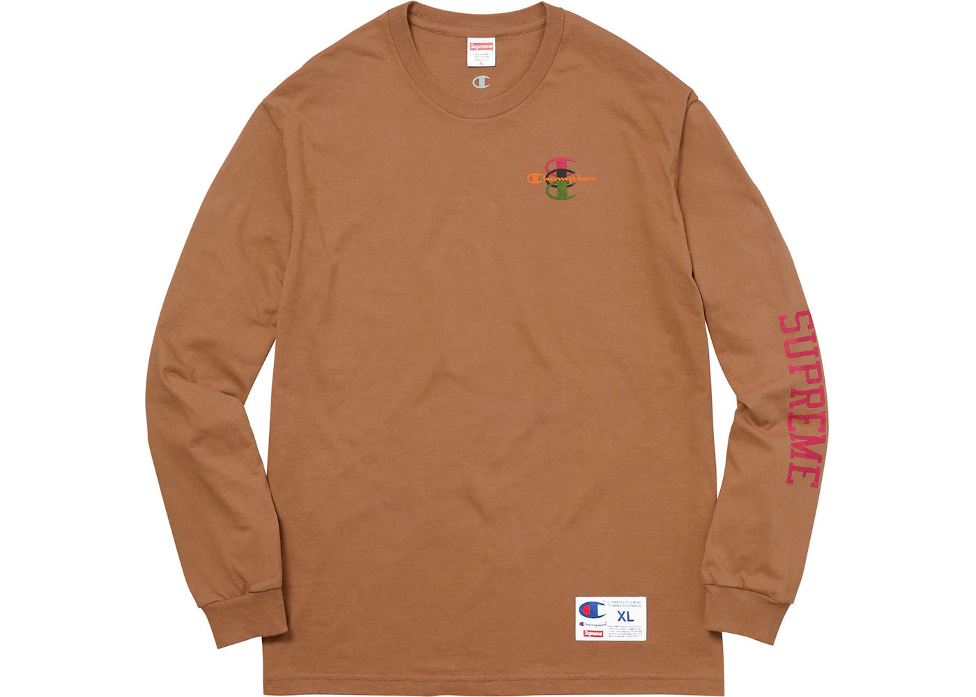 Supreme Champion Stacked C L/S Tee Brown