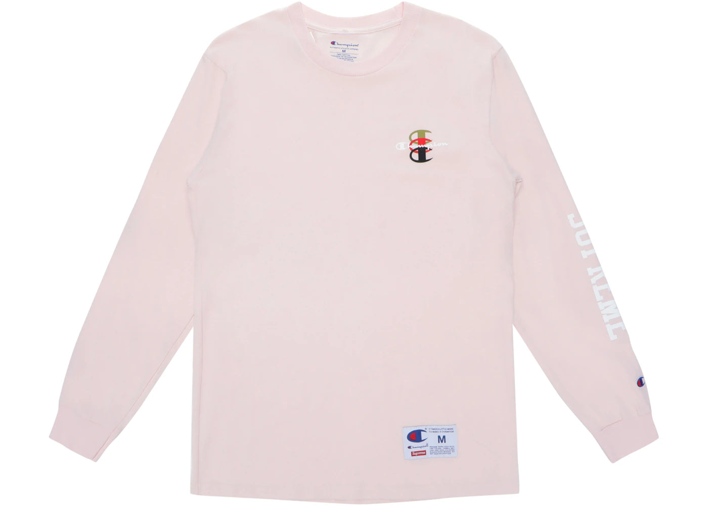 Supreme Champion Stacked C L/S Tee Light Pink
