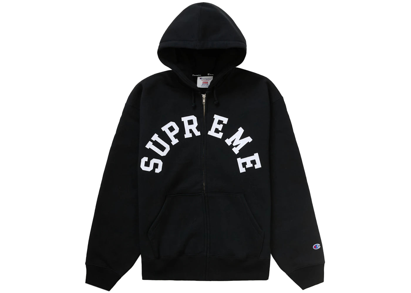 Supreme Champion Zip Up Hooded Sweatshirt Black