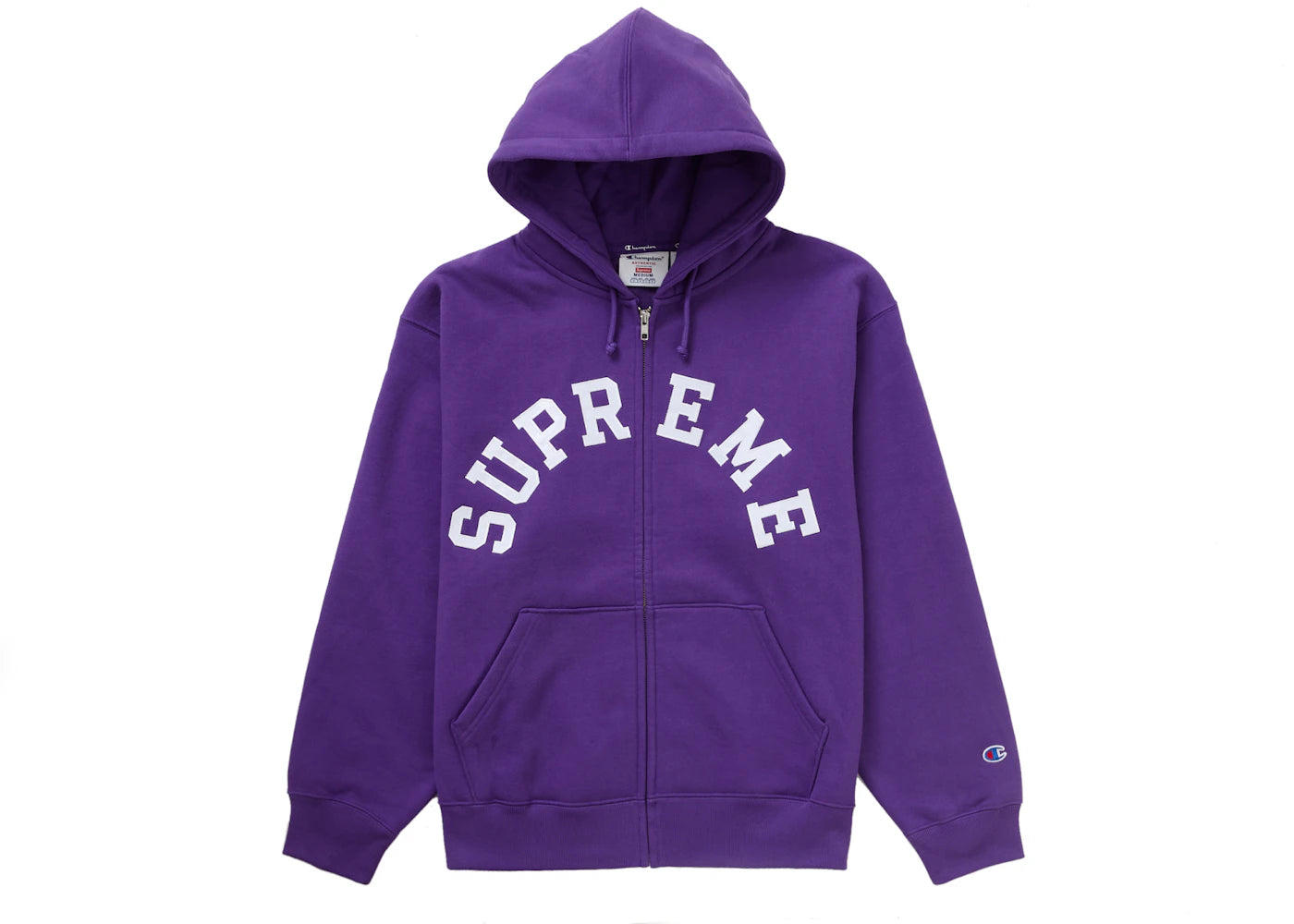 Supreme Champion Zip Up Hooded Sweatshirt Purple