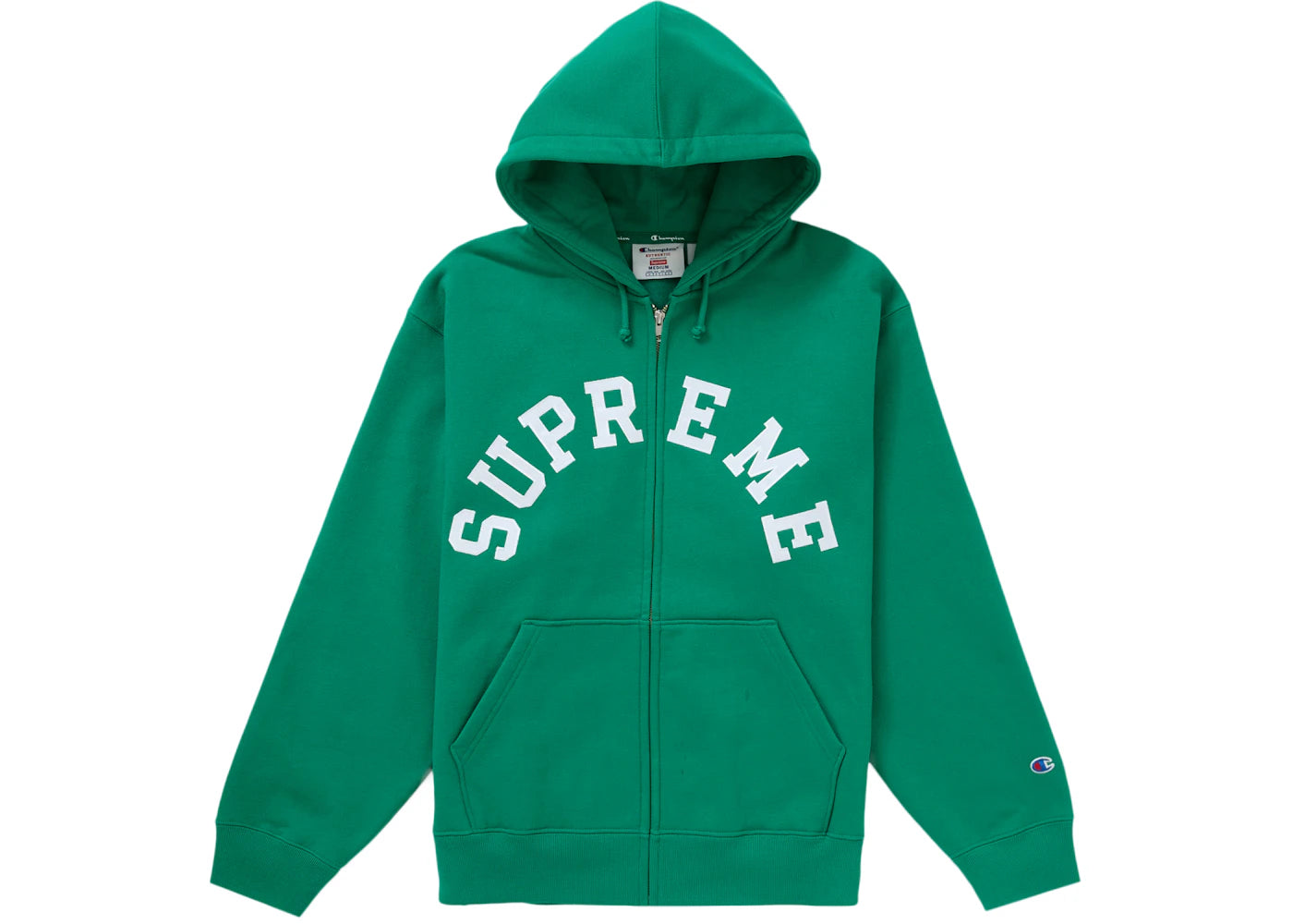 Supreme Champion Zip Up Hooded Sweatshirt Green