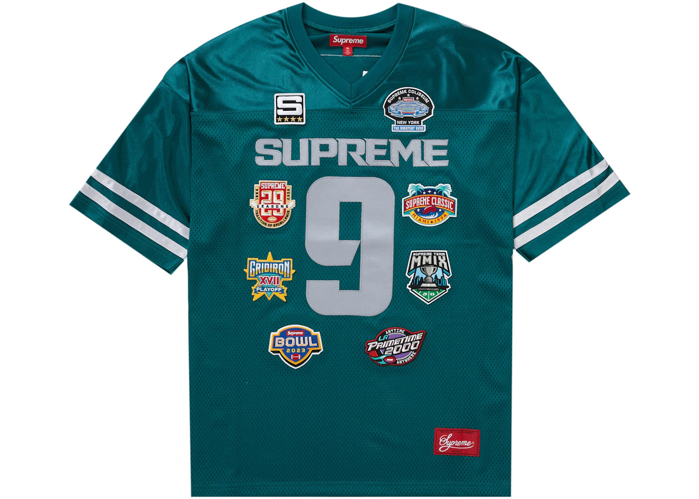 Supreme Championships Embroidered Football Jersey Dark Teal