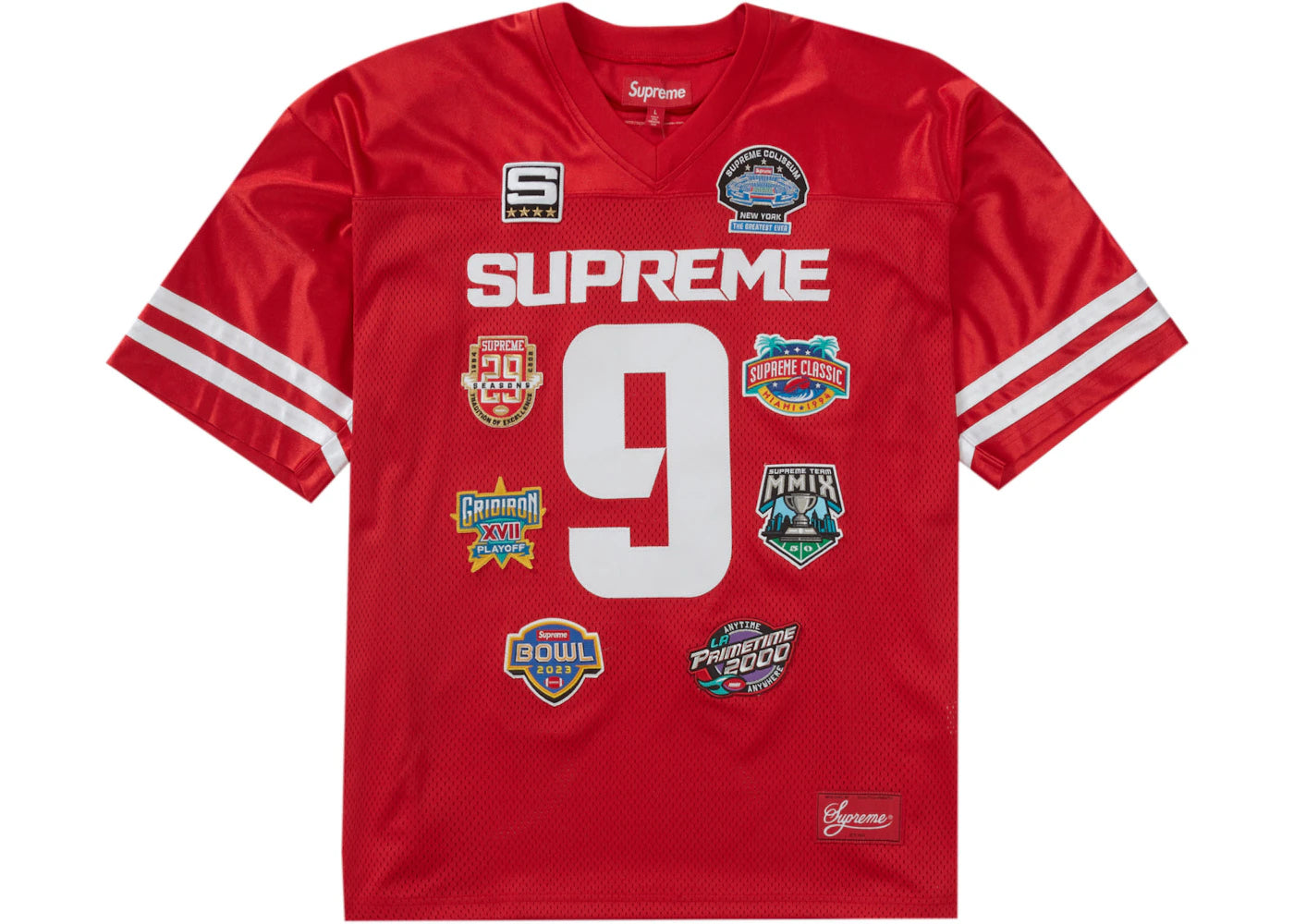 Supreme Championships Embroidered Football Jersey Red