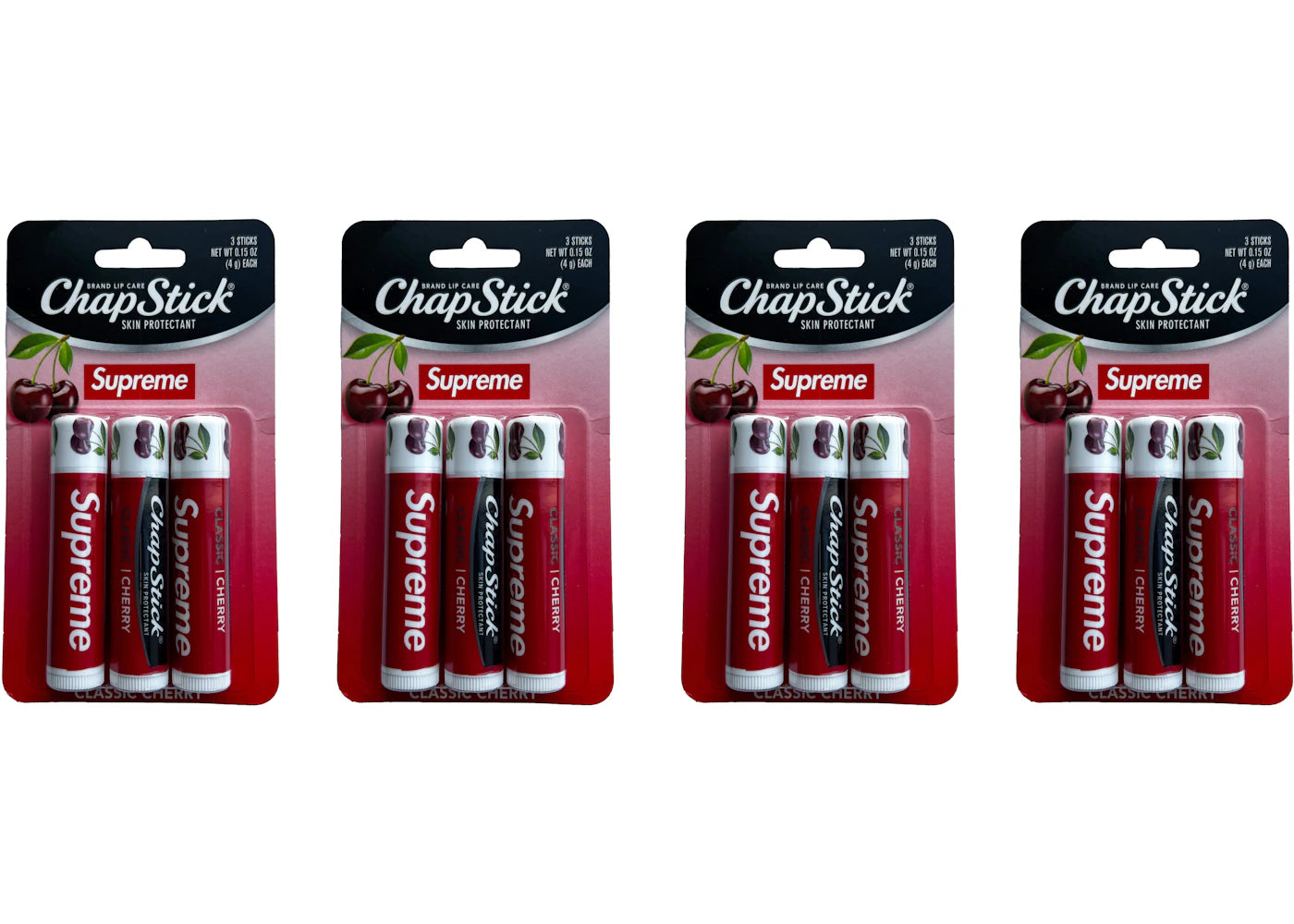 Supreme ChapStick 4x Lot (Not Fit For Human Use) Red