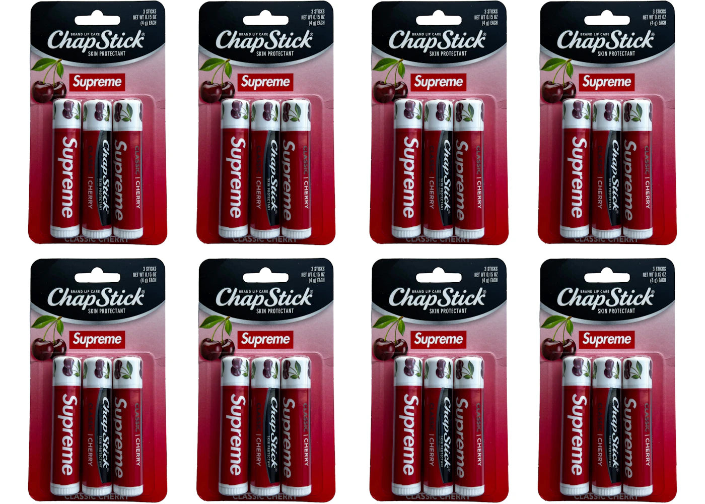 Supreme ChapStick 8x Lot (Not Fit For Human Use) Red