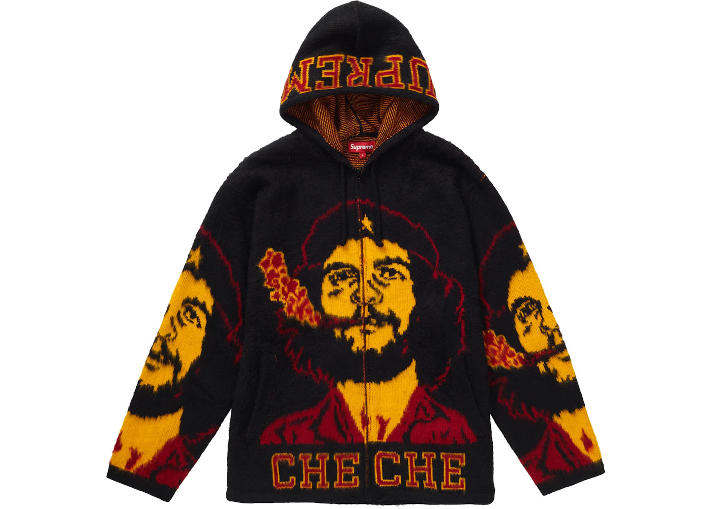 Supreme Che Hooded Zip Up Sweater Black