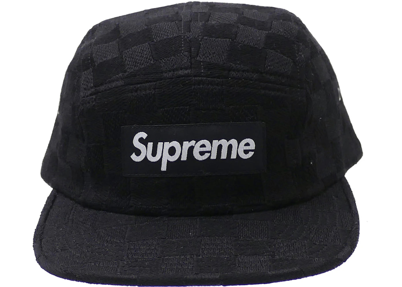 Supreme Checker Weave Camp Cap Black