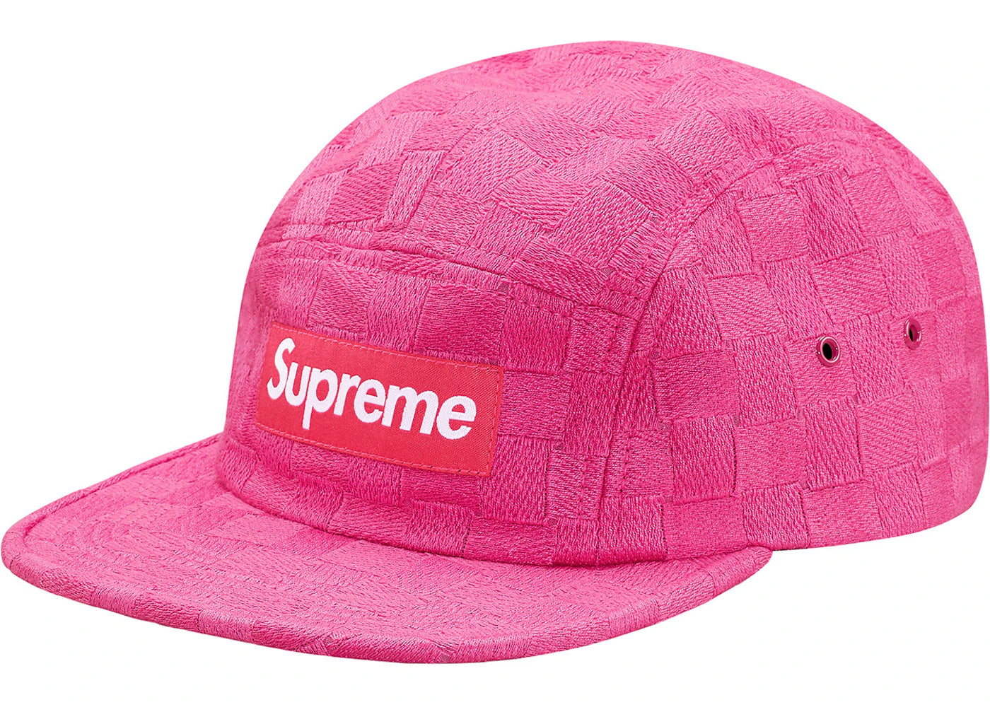 Supreme Checker Weave Camp Cap Pink