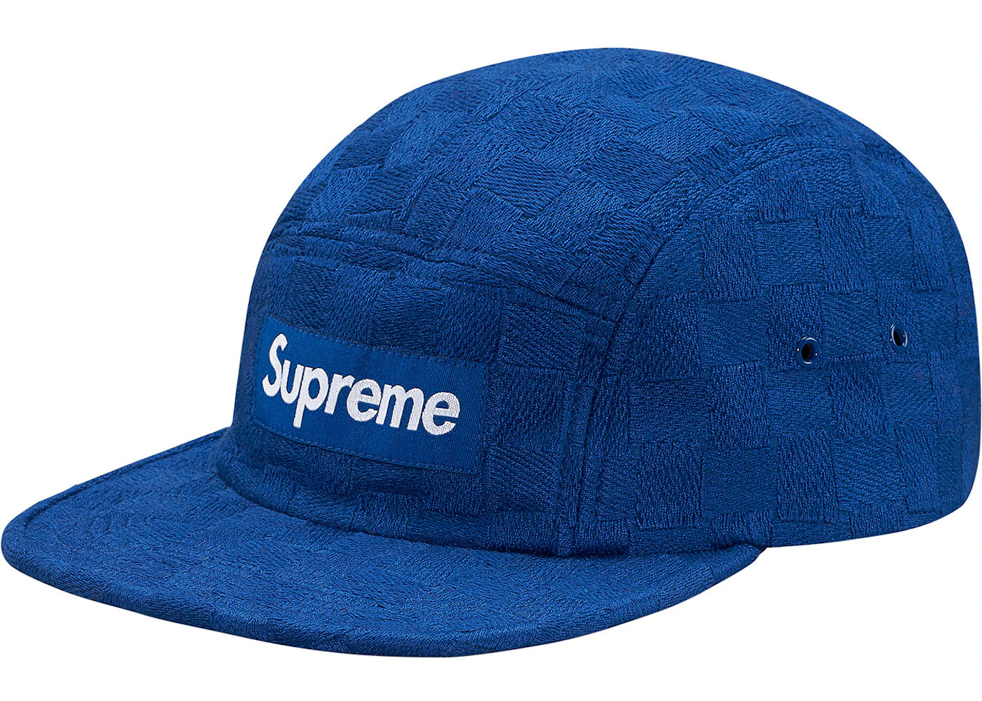Supreme Checker Weave Camp Cap Royal