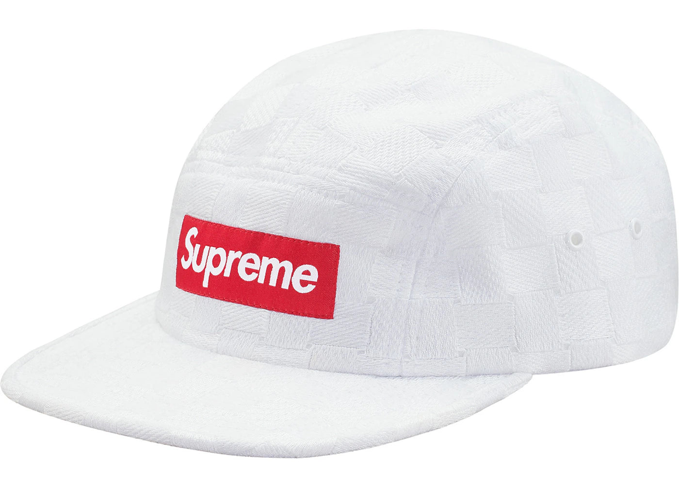 Supreme Checker Weave Camp Cap White