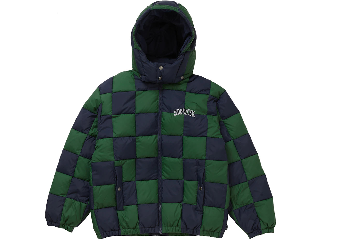 Supreme Checkerboard Puffy Jacket Navy