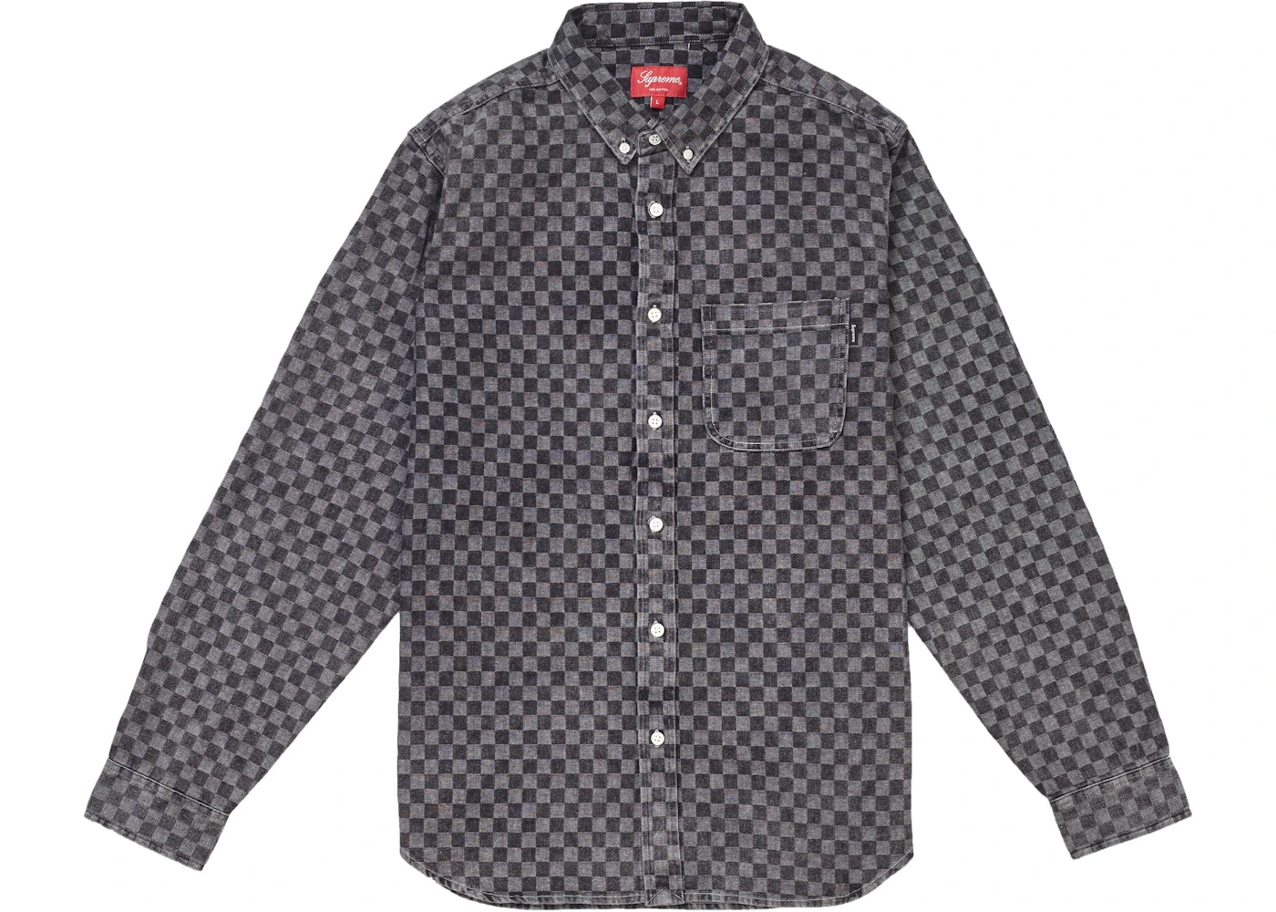 Supreme Checkered Denim Shirt Black