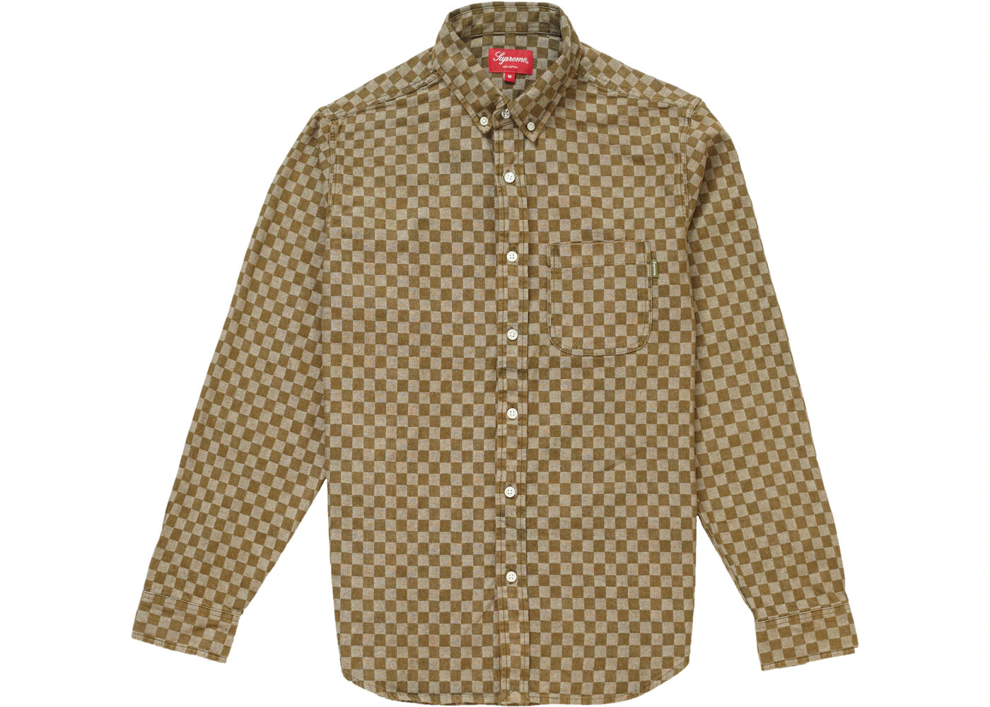 Supreme Checkered Denim Shirt Olive