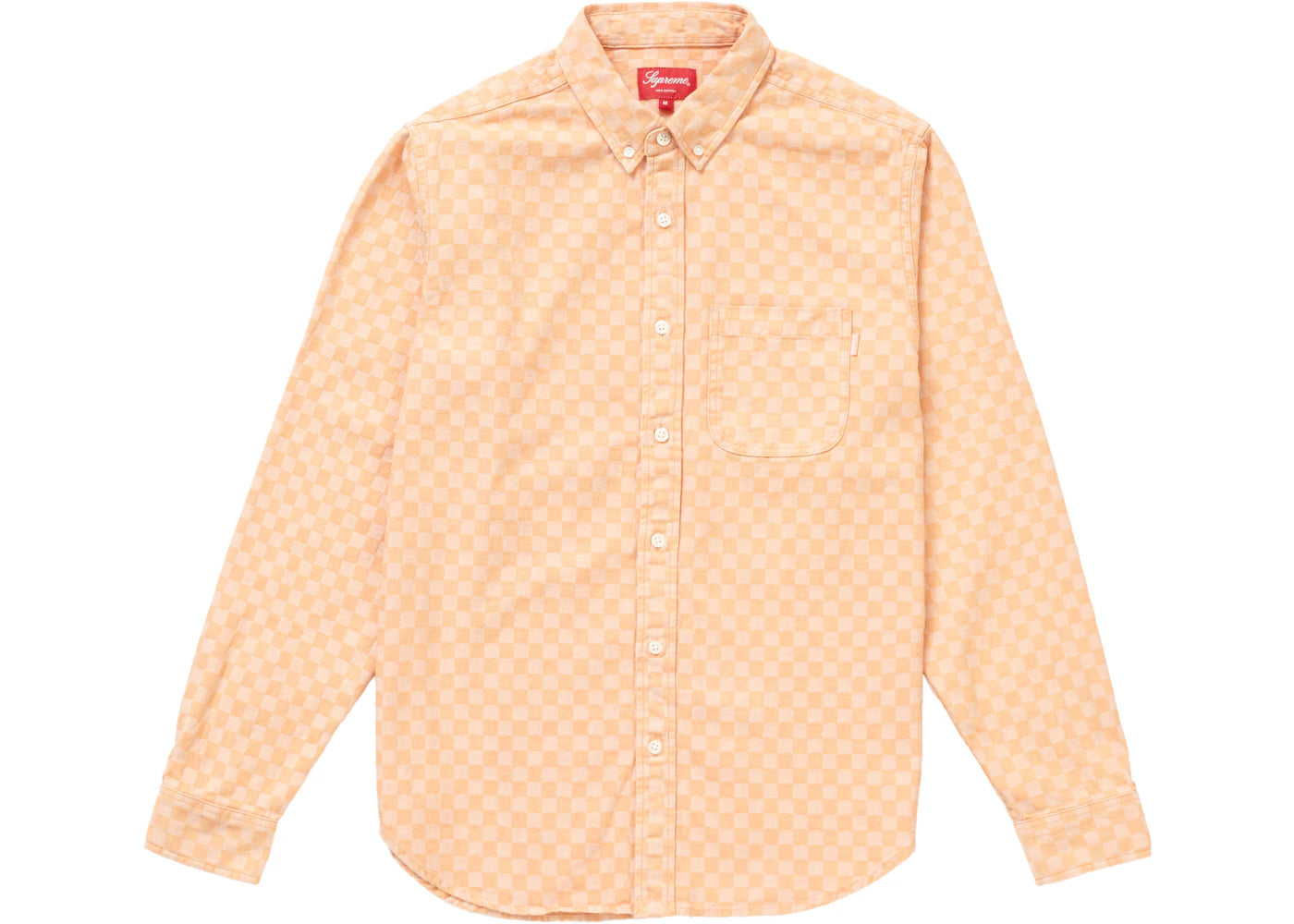 Supreme Checkered Denim Shirt Peach