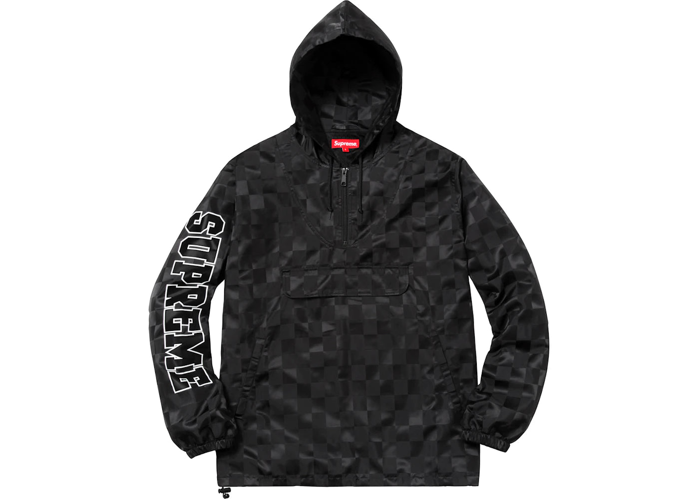 Supreme Checkered Nylon Pullover Black