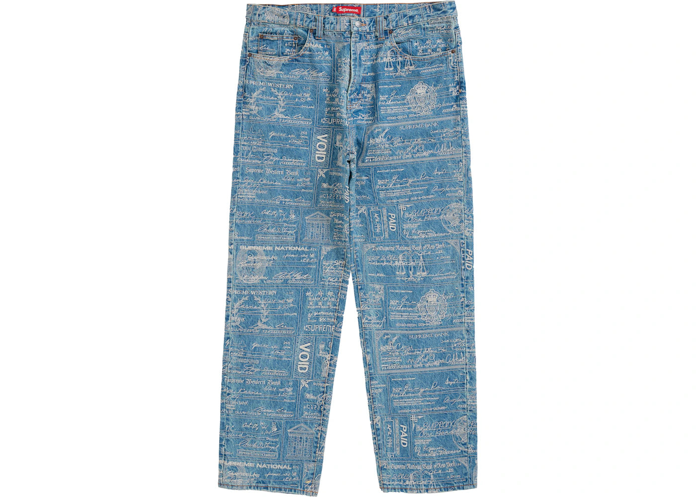 Supreme Checks Embroidered Jean Blue