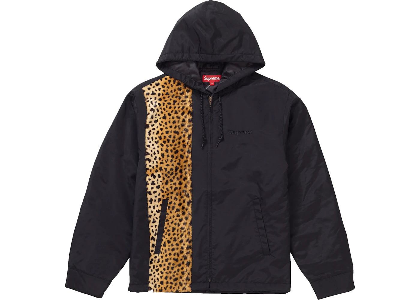 Supreme Cheetah Hooded Station Jacket Black