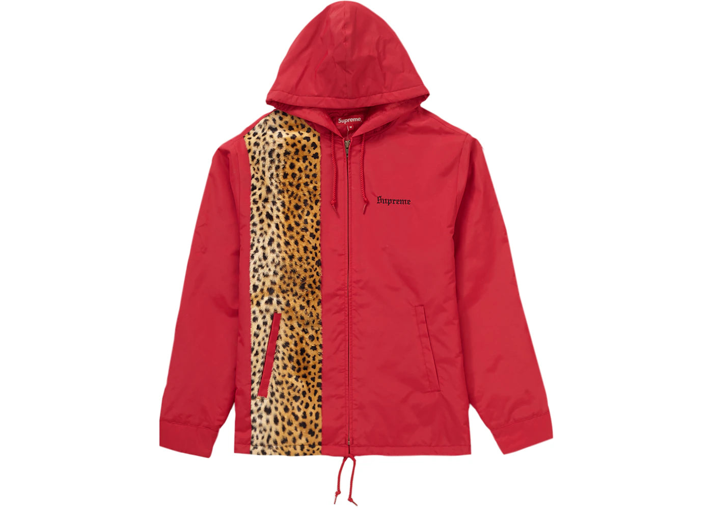 Supreme Cheetah Hooded Station Jacket Red