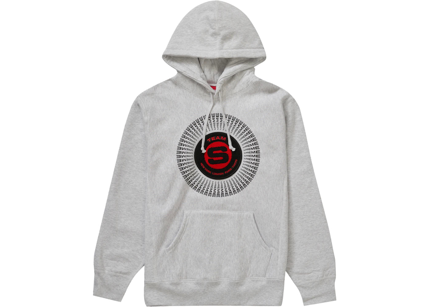 Supreme Chenille Applique Hooded Sweatshirt Ash Grey