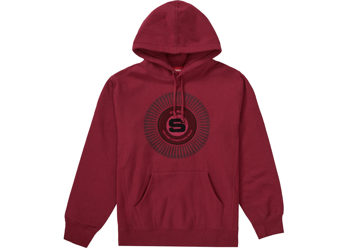 Supreme Chenille Applique Hooded Sweatshirt Dark Magenta